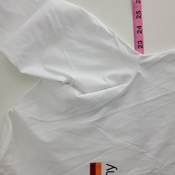 New Opening Ceremony Striped Logo Spellout Long Sleeve Crewneck Tee Crop Top - Picture 9 of 11